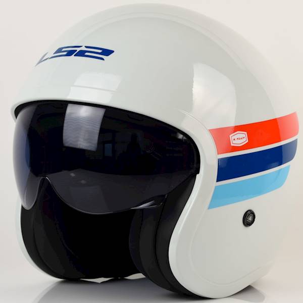 Kask LS2 OF599 Spitfire II Retro Wh.Bl. Red M