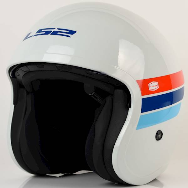 Kask LS2 OF599 Spitfire II Retro Wh.Bl. Red M