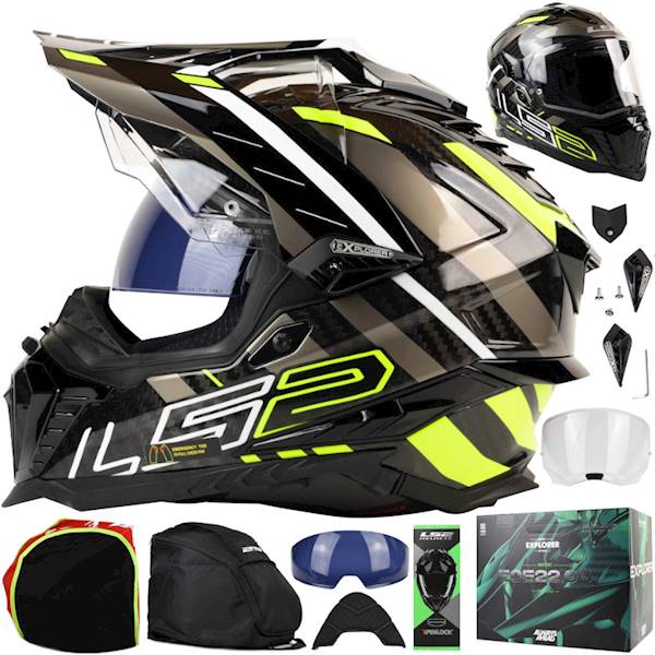Kask LS2 MX701 Explorer C Edge Black H-V Yell.