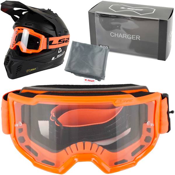 Gogle LS2 Charger Pomarańczowe Clear Visor