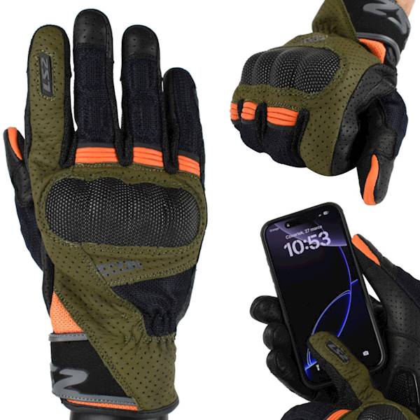 Rękawice LS2 Air Raptor Man Green Blue H-V Or. M