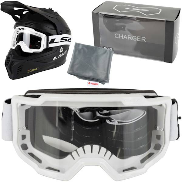 Gogle LS2 Charger Białe Clear Visor