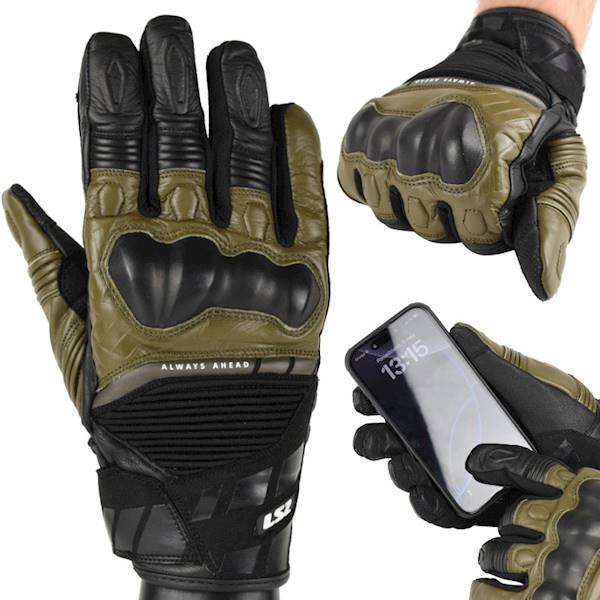 Rękawice LS2 Octane WP Leather Man Black Brown 3XL