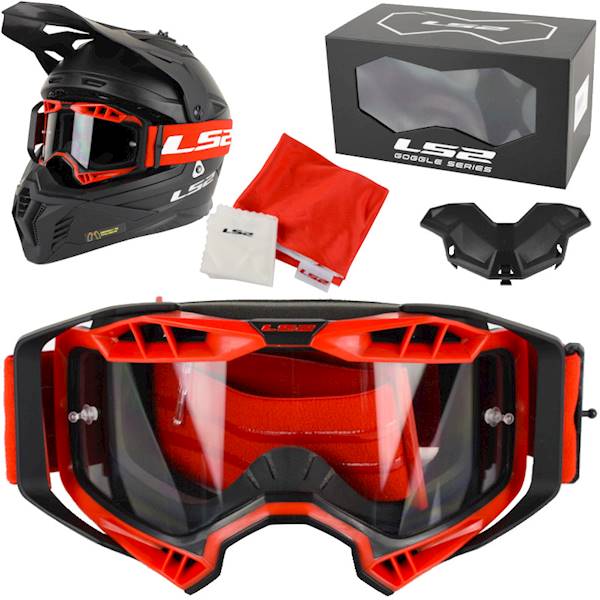 Gogle LS2 Aura Czarno-Czerwone