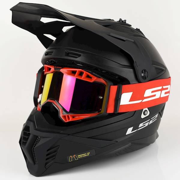 Gogle LS2 Aura Pro Czarno-Czerwone Lustrzanka