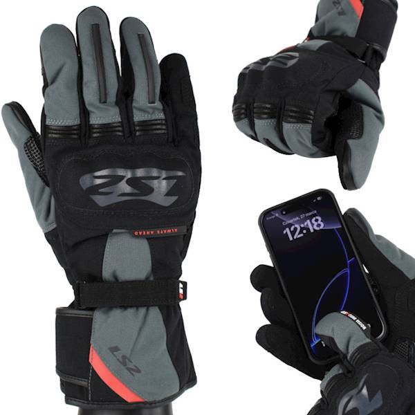 Rękawice LS2 Snow Man Black Green XL