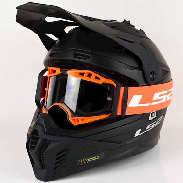 Gogle LS2 Aura Enduro Pomarańczowe Pinlock Extra