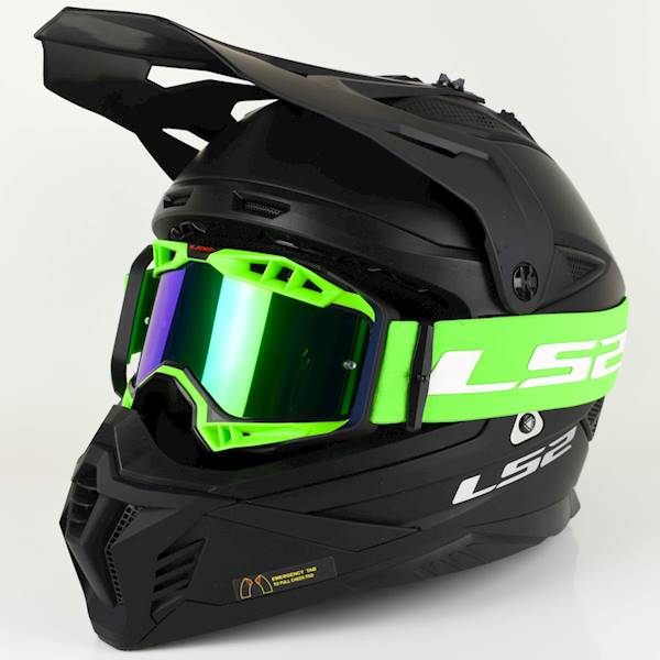 Gogle LS2 Aura Pro Czarno-Zielone Lustrzanka
