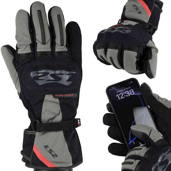 Rękawice LS2 Snow Man Black Grey XXL