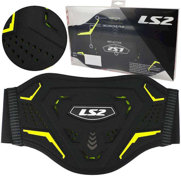 LS2 Pas Nerkowy Czarno Żółty XS-S