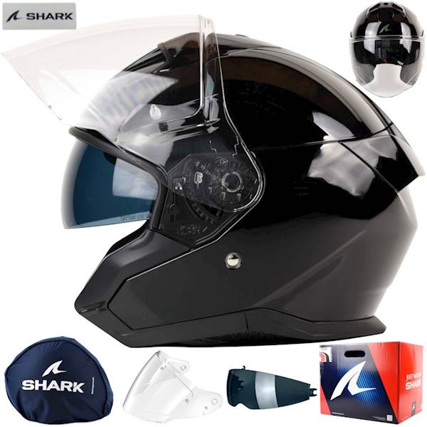 Kask Shark Skwal Jet Blank Czarny połysk