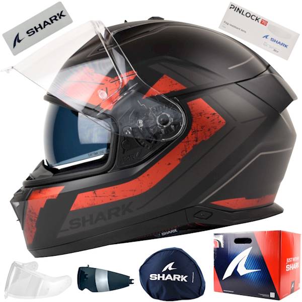 Kask Shark Skwal i3 Rhad Mat Czarny/Szar/Czerw XS