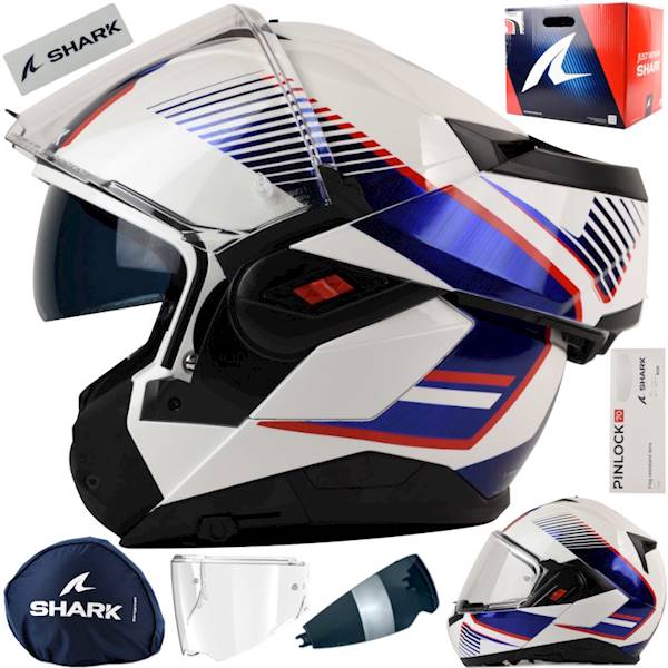Kask Shark Oxo Sikter Biały/Niebieski/Czerwony XXL