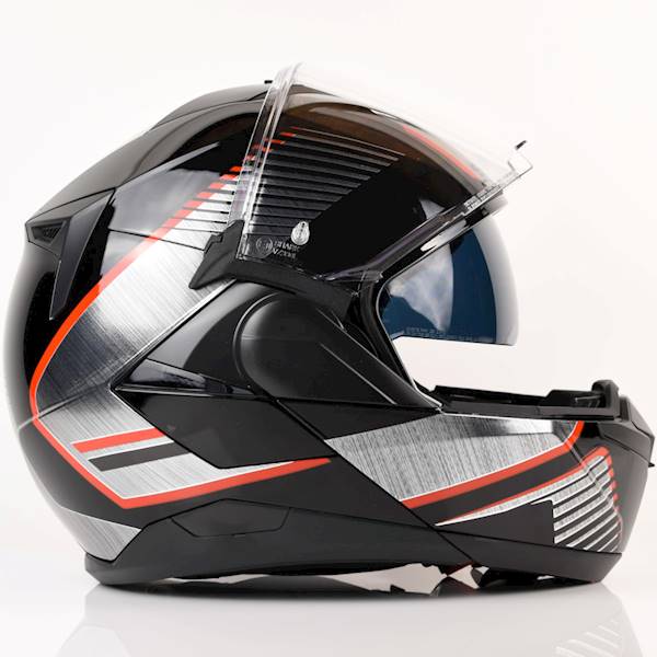 Kask Shark Oxo Sikter Czarny/Srebrny/Czerwony XS