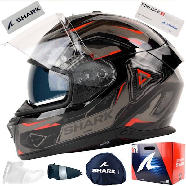 Kask Shark Skwal i3 Linik Czar/Szar/Cze połysk XXL