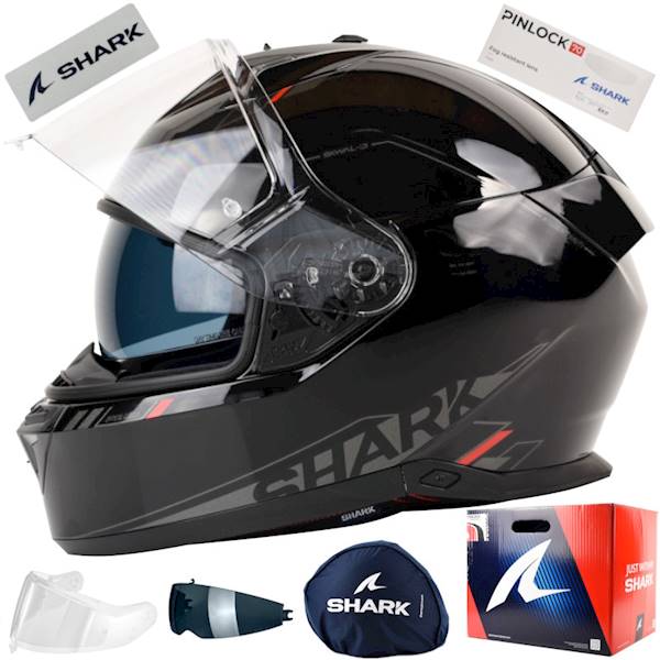 Kask Shark Skwal i3 Blank Sp Czarny połysk
