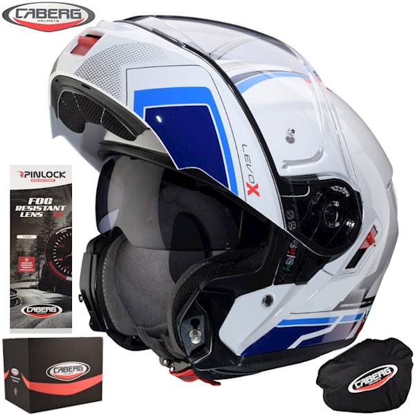 Kask Caberg Levo X Elite biały/niebiesk/błękit L