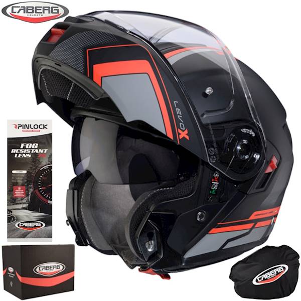 Kask Caberg Levo X Elite czarn mat/szar/cze fl M