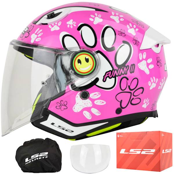 Kask LS2 OF622 Funny II Paws Pink M