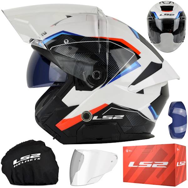 Kask LS2 OF618 Verso II Air White Blue Red 3XL