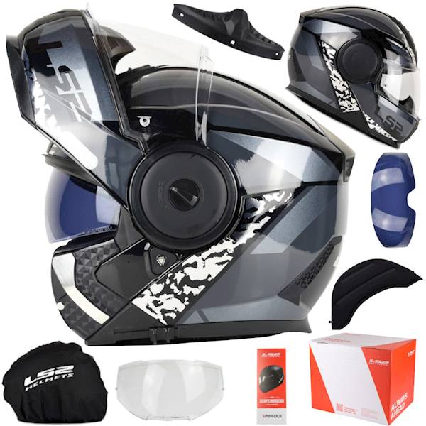 Kask LS2 FF902 Scope II Oxyd Black Titan 3XL + Pin