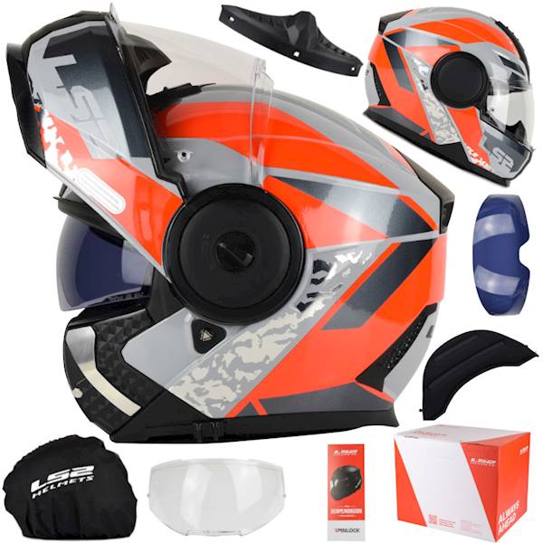 Kask LS2 FF902 Scope II Oxyd Grey Red XXL + Pin