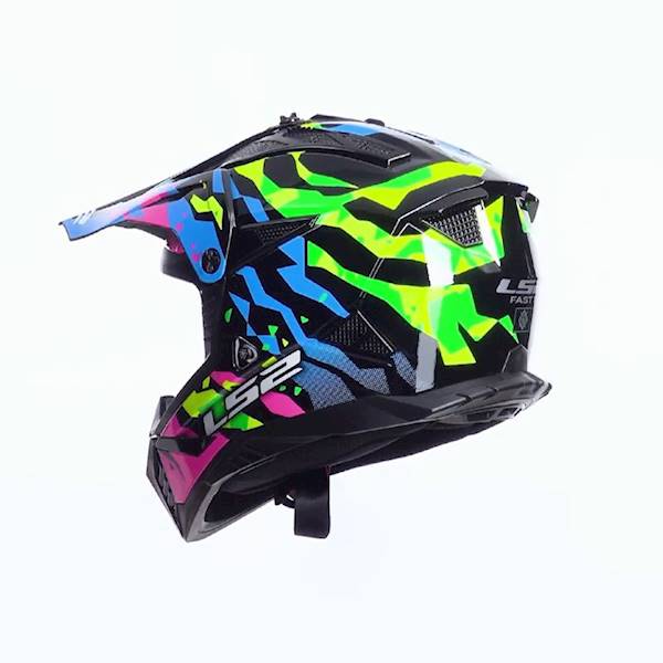 Kask LS2 MX708 Fast II Grotesk Blue Pink Green M