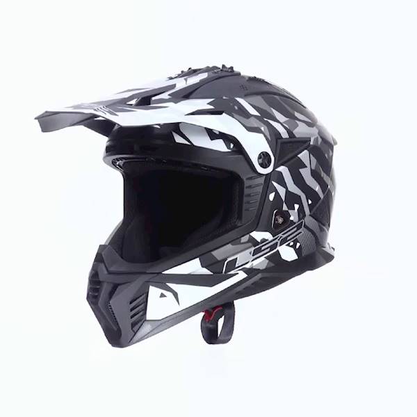 Kask LS2 MX708 Fast II Grotesk Black Grey XXL