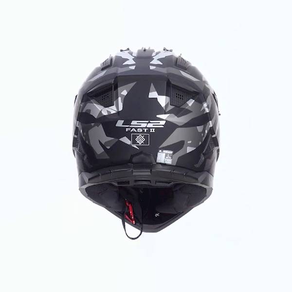 Kask LS2 MX708 Fast II Grotesk Black Grey XXL