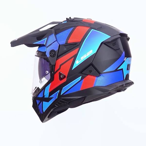 Kask LS2 MX702 Pioneer II Block Black Red Blue XS