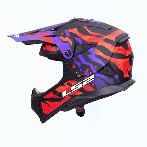 Kask LS2 MX708 Fast II Grotesk Purple Orange XXL