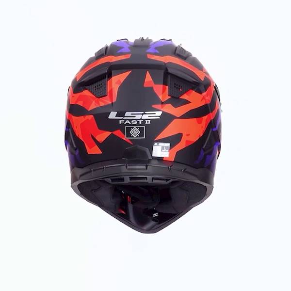 Kask LS2 MX708 Fast II Grotesk Purple Orange XXL