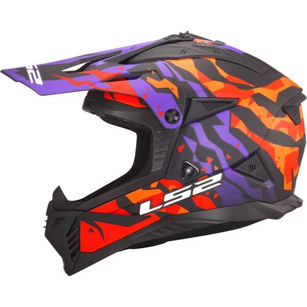 Kask LS2 MX708 Fast II Grotesk Purple Orange XS
