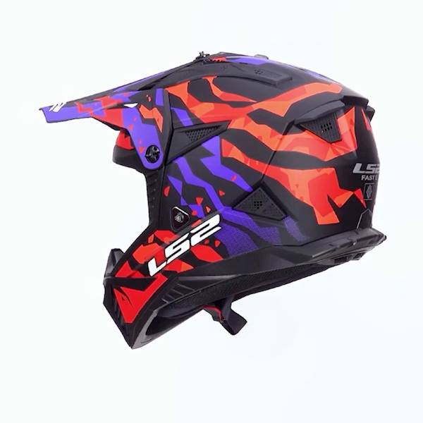 Kask LS2 MX708 Fast II Grotesk Purple Orange XS