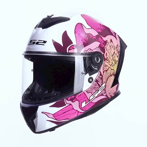 Kask LS2 FF820 Rapid III Poppies II White Pink M
