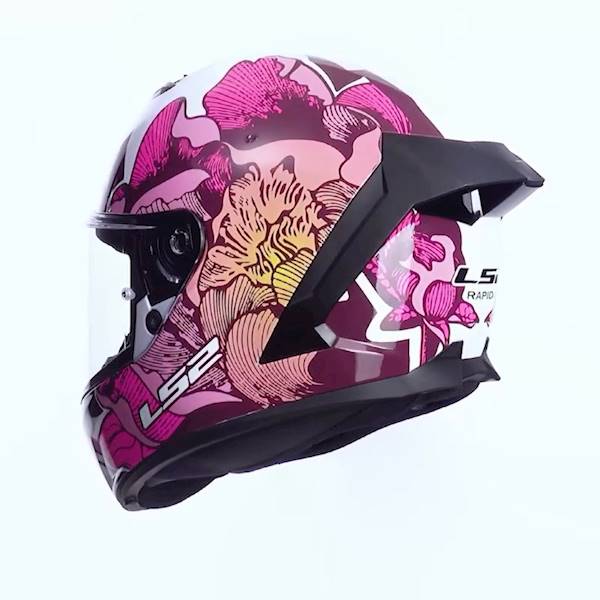 Kask LS2 FF820 Rapid III Poppies II White Pink S