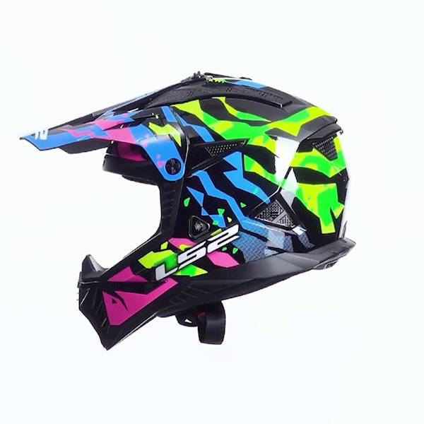 Kask LS2 MX708 Fast II Grotesk Blue Pink Green XL