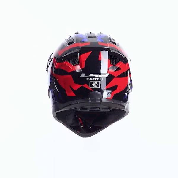 Kask LS2 MX708 Fast II Grotesk White Blue Red 3XL