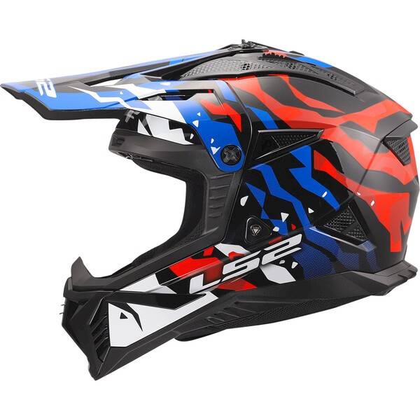 Kask LS2 MX708 Fast II Grotesk White Blue Red XL