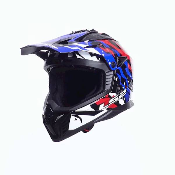 Kask LS2 MX708 Fast II Grotesk White Blue Red XL