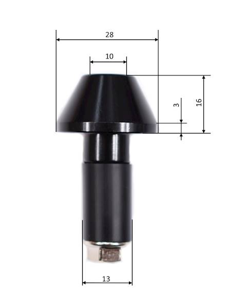 Końcówki kierownicy czarne 13 mm