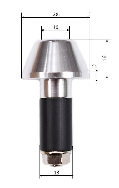 Końcówki kierownicy srebrne 13 mm