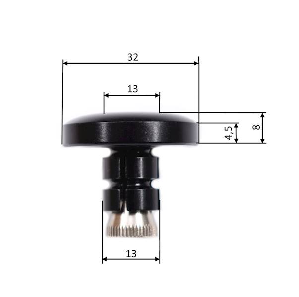 Końcówki kierownicy czarne 13 mm