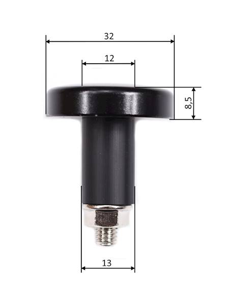 Końcówki kierownicy czarne 13 mm