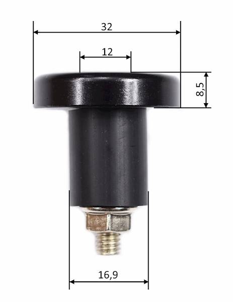 Końcówki kierownicy czarne 17 mm