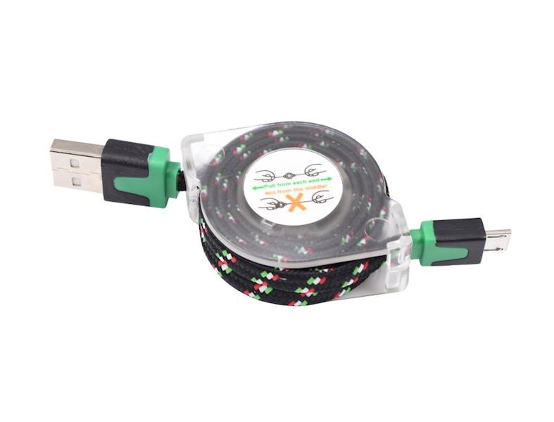 KABEL MICRO USB ZWIJANY 1m