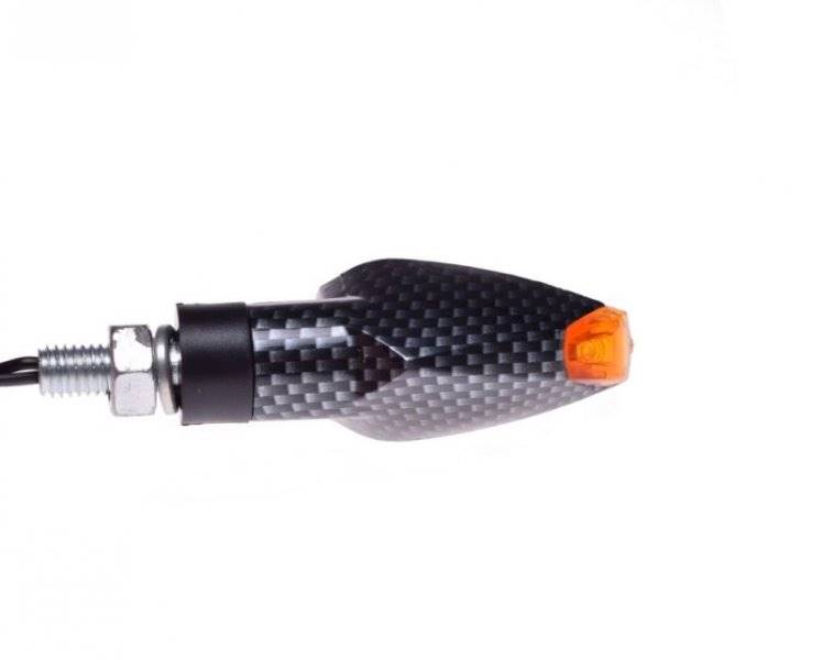 KIERUNKOWSKAZ CARBON BIAŁO-POMAR. KLOSZ LED