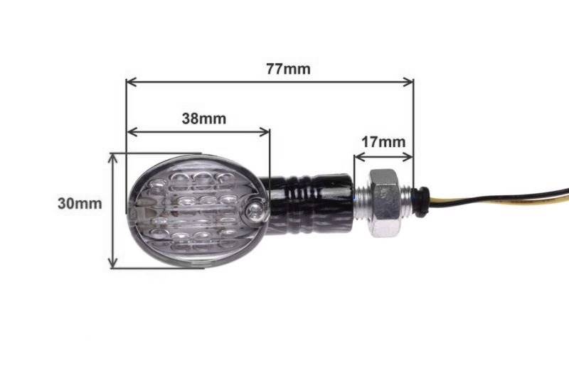 KIERUNKOWSKAZ BIAŁY KLOSZ LED CARBON LEWY