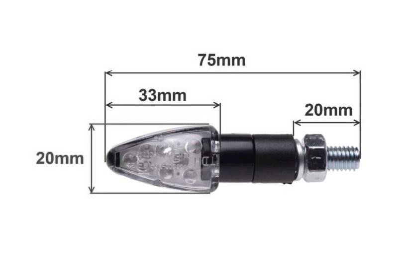 KIERUNKOWSKAZ MINI CZARNY BIAŁY KLOSZ LED