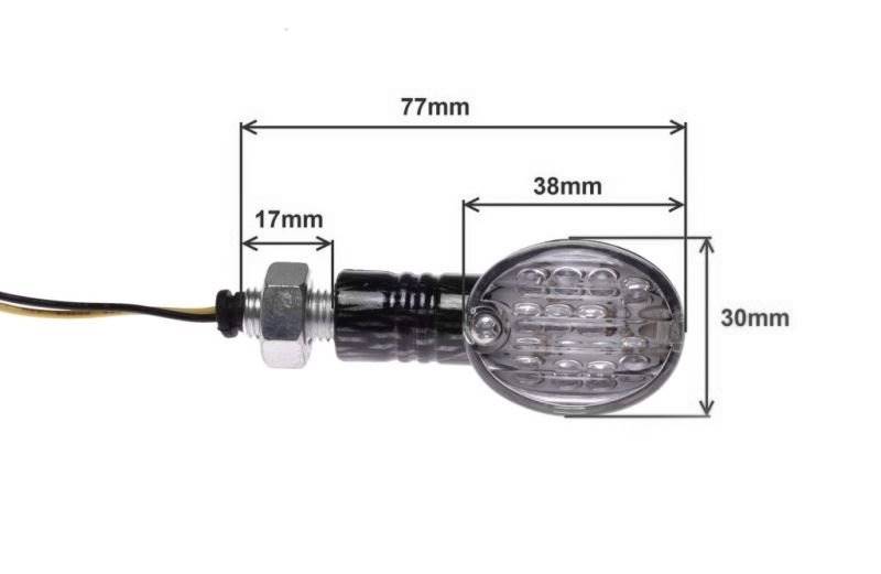 KIERUNKOWSKAZ BIAŁY KLOSZ LED CARBON PRAWY